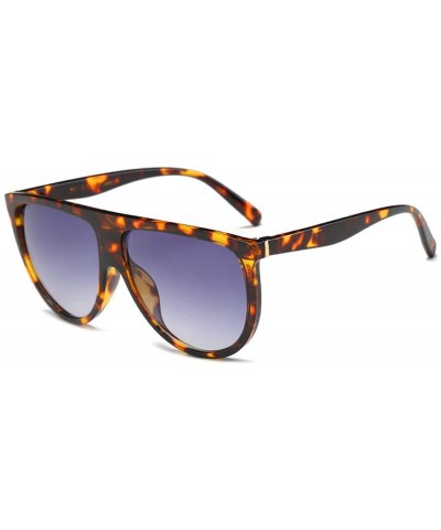 Goggle Women Retro Big Frame Sunglasses Fashion Brand Design Men Goggle UV400 - Leopard - CY18RCOHMNW $11.60