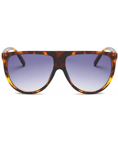 Goggle Women Retro Big Frame Sunglasses Fashion Brand Design Men Goggle UV400 - Leopard - CY18RCOHMNW $11.60