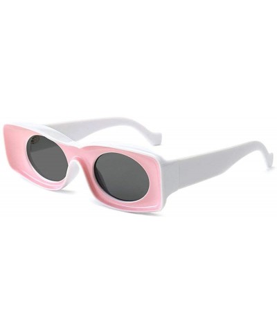 Rectangular Fashion square Small Frame Men Glasses Brand Designer Retro Rectangular Ladies Sunglasses - Pink - CW18WDCIZXY $1...