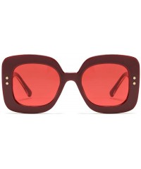 Butterfly Designer Vintage Retro Square Sunglasses for Women Thick Rim Plastic Frame UV400 - Red - CW1963YHK29 $18.48