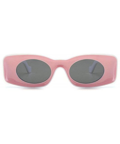 Rectangular Fashion square Small Frame Men Glasses Brand Designer Retro Rectangular Ladies Sunglasses - Pink - CW18WDCIZXY $2...