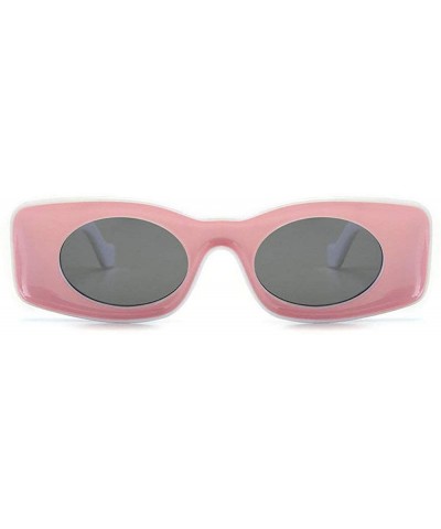 Rectangular Fashion square Small Frame Men Glasses Brand Designer Retro Rectangular Ladies Sunglasses - Pink - CW18WDCIZXY $2...
