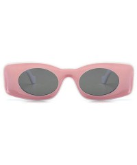 Rectangular Fashion square Small Frame Men Glasses Brand Designer Retro Rectangular Ladies Sunglasses - Pink - CW18WDCIZXY $2...