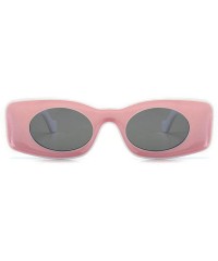 Rectangular Fashion square Small Frame Men Glasses Brand Designer Retro Rectangular Ladies Sunglasses - Pink - CW18WDCIZXY $1...