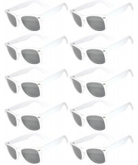 Wayfarer Vintage Mirrored Lens Sunglasses Matte Frame 10 Pack in Multiple Colors OWL. - 10_pairs_white_matte - CW188ZZUMZT $2...