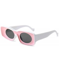 Rectangular Fashion square Small Frame Men Glasses Brand Designer Retro Rectangular Ladies Sunglasses - Pink - CW18WDCIZXY $2...