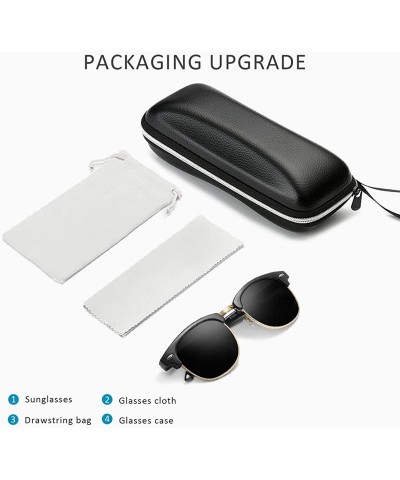 Rimless Polarised Sunglasses Mens Womens Ultralight Semi-Rimless Frame UV 400 Driving Sunglasses Outdoor Travel Gift Box - C9...