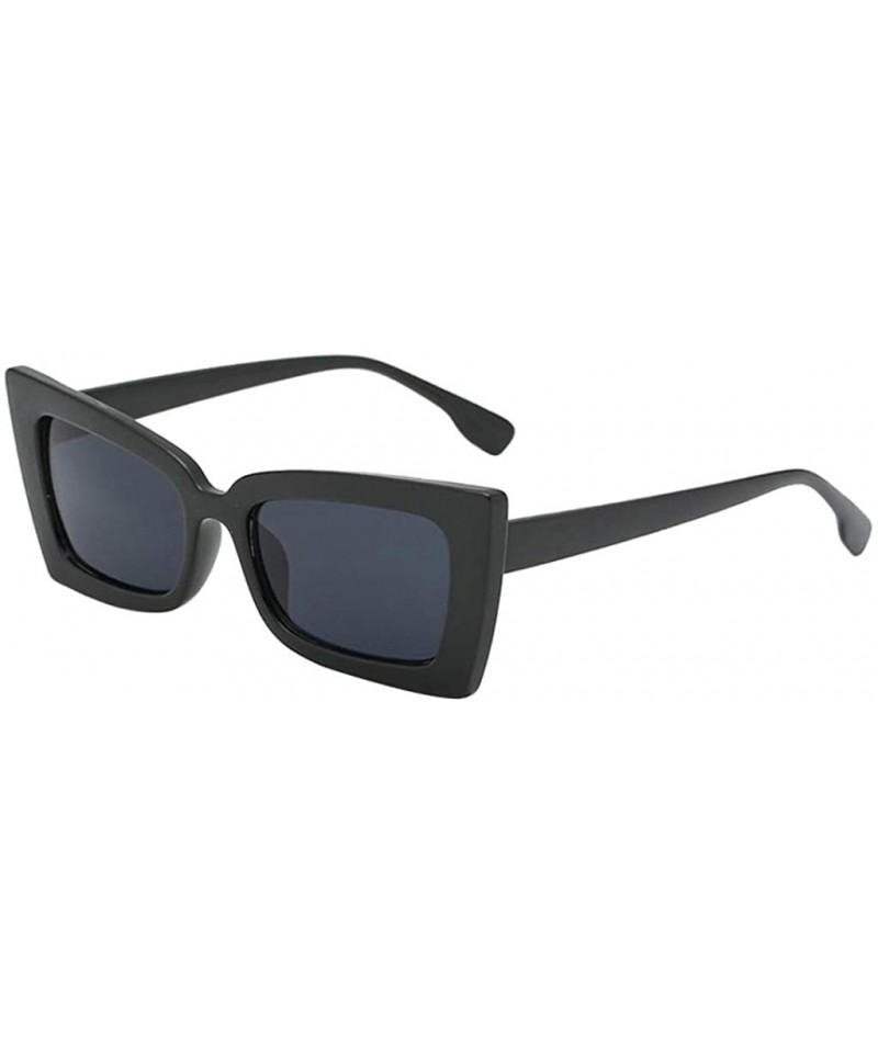 Cat Eye Fashion Cat Eye Sunglasses Women Retro Transparent Frame Brand Sun Glasses - Black - CC198CO5UIG $11.27