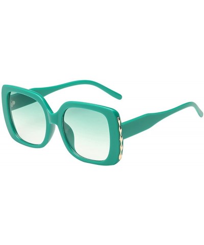 Square Sunglasses Multicolor Plastic Polarized Goggles Glasses Eyewear - Green - CK18QNLQGCQ $20.48