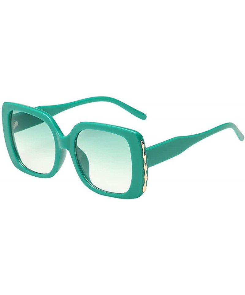 Square Sunglasses Multicolor Plastic Polarized Goggles Glasses Eyewear - Green - CK18QNLQGCQ $9.70