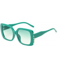 Square Sunglasses Multicolor Plastic Polarized Goggles Glasses Eyewear - Green - CK18QNLQGCQ $9.70