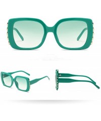 Square Sunglasses Multicolor Plastic Polarized Goggles Glasses Eyewear - Green - CK18QNLQGCQ $9.70