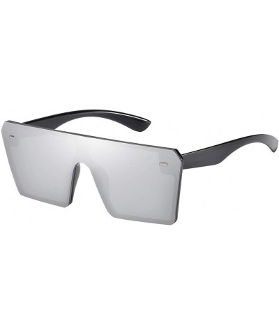 Oversized Square Oversized Sunglasses for Women Men Flat Top Fashion Shades Oversize Sunglasses (G) - G - CM1903DEZTO $18.15