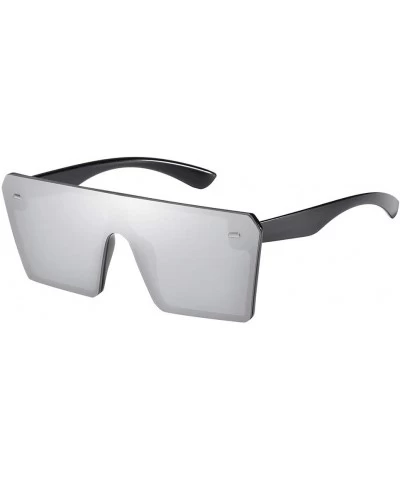 Oversized Square Oversized Sunglasses for Women Men Flat Top Fashion Shades Oversize Sunglasses (G) - G - CM1903DEZTO $18.40