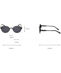 Round 2020 retro punk wind polarized sunglasses unisex fashion personality designer driving glasses - Black - C8193MXATG9 $12.56