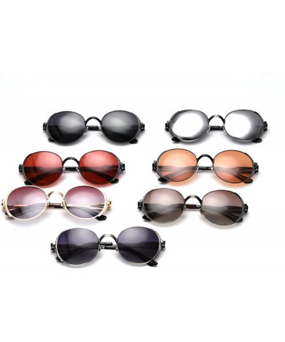 Round 2020 retro punk wind polarized sunglasses unisex fashion personality designer driving glasses - Black - C8193MXATG9 $12.56