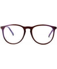 Round Round Clear Glasses Vintage Non Prescription Eyeglasses Frame Women Wen - Brown Frame Gold Arm - CF192HAQ46L $8.52