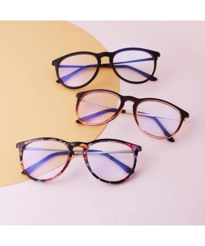 Round Round Clear Glasses Vintage Non Prescription Eyeglasses Frame Women Wen - Brown Frame Gold Arm - CF192HAQ46L $8.52