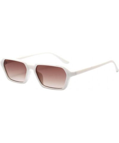 Square Vintage Women Men Square Frame Shades Sunglasses Integrated UV Glasses (Beige) - Beige - CD18E4RWMT2 $15.53