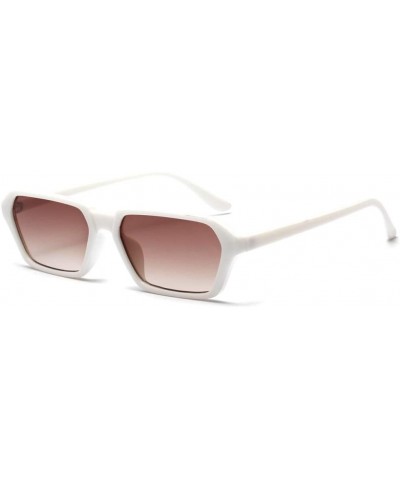 Square Vintage Women Men Square Frame Shades Sunglasses Integrated UV Glasses (Beige) - Beige - CD18E4RWMT2 $9.52