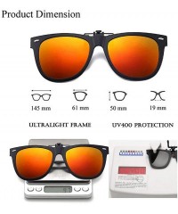 Oval Polarized Clip-on Sunglasses Unisex Anti-Glare Driving Sun Glasses With Flip Up for Prescription Glasses - C118WSQ4Z2I $...