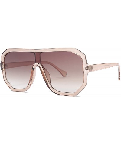 Oval Sunglasses Women Oversize Flat Top Retro Square Sun Glasses Vintage 2019 Er Female Luxury Oculos UV400 - C6 - CX198AI95A...