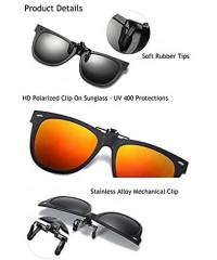 Oval Polarized Clip-on Sunglasses Unisex Anti-Glare Driving Sun Glasses With Flip Up for Prescription Glasses - C118WSQ4Z2I $...