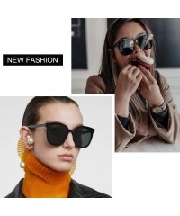 Oversized Round Sunglasses for Women Oversized Retro Sun Glasses Designer Shades - 01-black Frame/Grey Lens - CD194ANDUTR $10.61