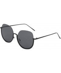 Sport Retro Polarized Sunglasses Stylish Half Frame Clout Goggles Eyewear Rimless Aviator Sun Glasses for Women Men - CK199GR...