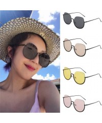 Sport Retro Polarized Sunglasses Stylish Half Frame Clout Goggles Eyewear Rimless Aviator Sun Glasses for Women Men - CK199GR...