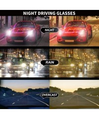 Rectangular Night-Driving Polarized Glasses for Men- Yellow Glasses for Night-Vision- Anti Glare for Safe Driving - C918LQA7N...