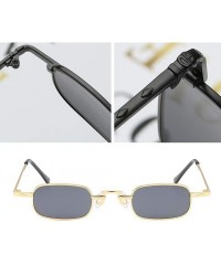 Square 2 Pcs Square Sunglasses Small Frame UV Ptetection Gray Lens 90s Eyewear - CK190C3TTHW $14.30