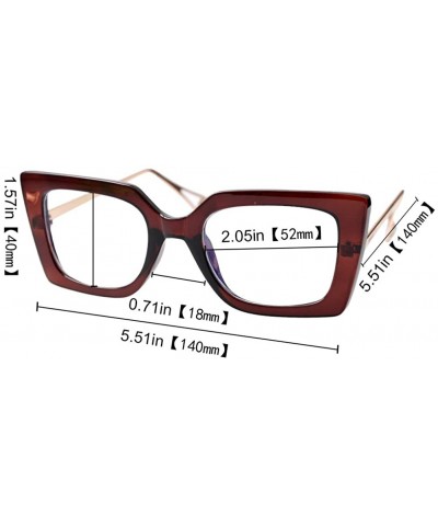 Cat Eye Anti-Blue Block Light Pearl Inlay Arm Cat Eye Reading Glasses - Anti Blue - Tea Frame - CJ18X6N9TK6 $11.77