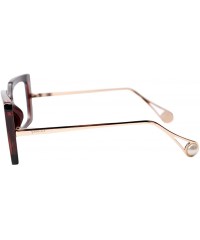 Cat Eye Anti-Blue Block Light Pearl Inlay Arm Cat Eye Reading Glasses - Anti Blue - Tea Frame - CJ18X6N9TK6 $11.77