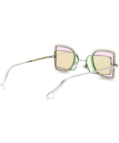 Aviator Stainless steel chain sunglasses - ladies 2019 new personality double lens sunglasses folding glasses - E - CV18SILCZ...
