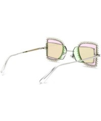 Aviator Stainless steel chain sunglasses - ladies 2019 new personality double lens sunglasses folding glasses - E - CV18SILCZ...