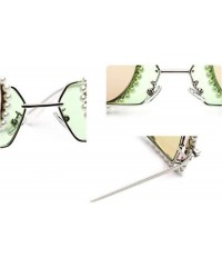 Aviator Stainless steel chain sunglasses - ladies 2019 new personality double lens sunglasses folding glasses - E - CV18SILCZ...