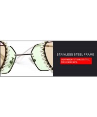 Aviator Stainless steel chain sunglasses - ladies 2019 new personality double lens sunglasses folding glasses - E - CV18SILCZ...