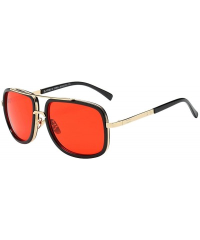 Rectangular Sunglasses for Men Women Vintage Sunglasses Retro Oversized Glasses Eyewear Rectangular - E - CA18QMYHT85 $14.82