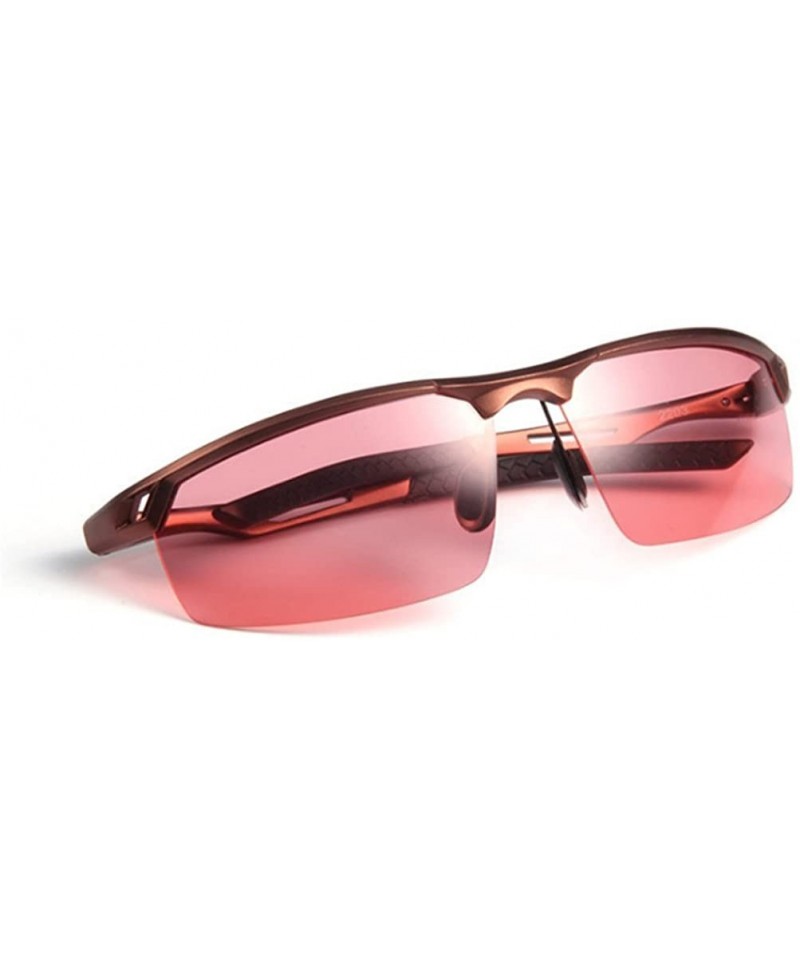 Aviator Sports Sunglasses Drive Polarized Sunglasses HD Outdoor Glasses - Transparent Pink Color - C4183AT7GYX $31.84