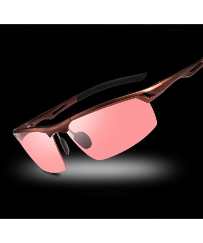 Aviator Sports Sunglasses Drive Polarized Sunglasses HD Outdoor Glasses - Transparent Pink Color - C4183AT7GYX $31.84