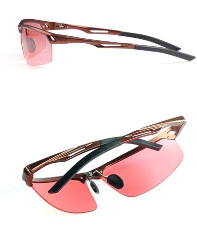 Aviator Sports Sunglasses Drive Polarized Sunglasses HD Outdoor Glasses - Transparent Pink Color - C4183AT7GYX $31.84