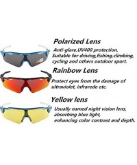 Wrap Sports Polarized Riding Running Sunglasses Changeable Lenses for Baseball Driving Fishing Golf Baseball Golf - CG18NT2IZ...