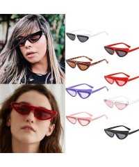 Cat Eye Women Vintage Cat Eye Sunglasses Retro Oval Frame UV400 Eyewear Fashion Ladies - Multicolor-b - CI18NLAWT27 $8.55