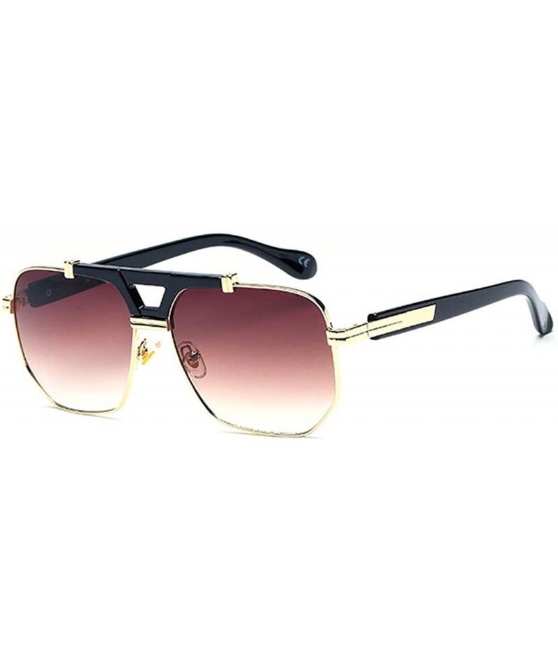 Aviator Stylish metal frame material - ladies coated sunglasses retro sunglasses - D - CE18S5C8AGL $46.07