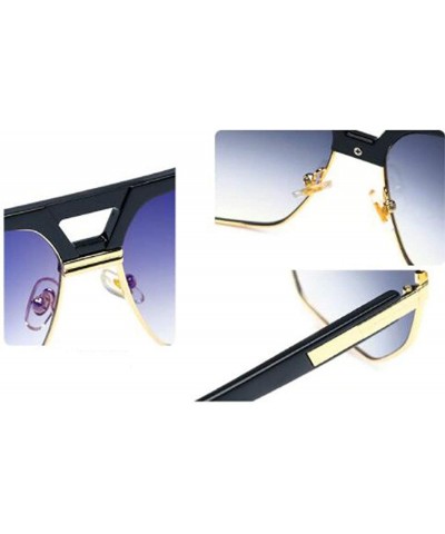 Aviator Stylish metal frame material - ladies coated sunglasses retro sunglasses - D - CE18S5C8AGL $46.07