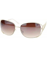 Rectangular Womens Metal Lace Temple Diva Rectangular Diva Fashion Sunglasses - Gold White - C411P94BUCB $7.50