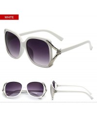 Oversized Vintage V Shape Frame Sunglasses for Women PC Resin UV 400 Protection Sunglasses - White - CH18SARTQGK $16.94