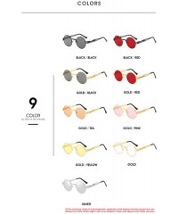 Round Metal Steampunk Sunglasses Men Women Fashion Round Glasses Design Vintage UV400 Eyewear Shades - Jy1902-c1 - CX197A2Q44...