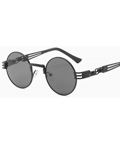 Round Metal Steampunk Sunglasses Men Women Fashion Round Glasses Design Vintage UV400 Eyewear Shades - Jy1902-c1 - CX197A2Q44...